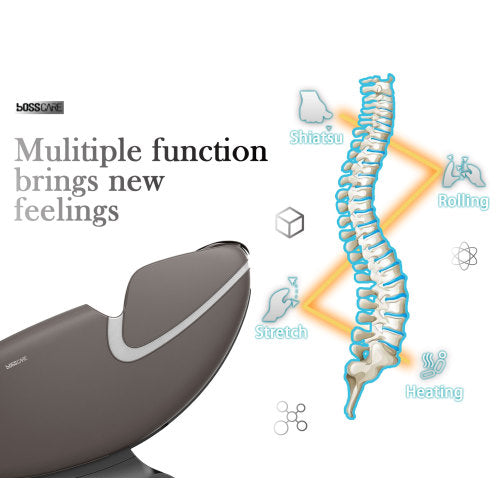 Leather Massage Chair Recliner with Zero Gravity Airbag Bluetooth Speaker